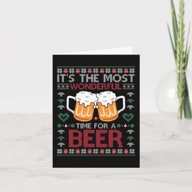 Carte Noël Merveilleux pour une bière mauvais Noël s (Devant)