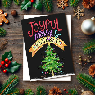 Carte Noël Moderne Inspirant Joyeux Merveilleux Bénis