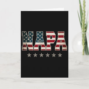Carte Noël Napa Fête des Pères Drapeau Américain 4 Juill