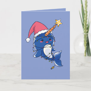 Carte Noël Narwhale