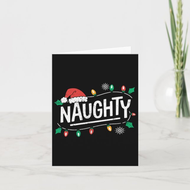 Carte Noël Naughty Nice Matching Funny Xmas Couple (Devant)