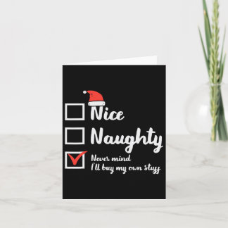 Carte Noël Nice Naughty Nevermind Acheter Mes Propres No
