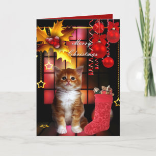 Carte Noël Noël Noël Chat Kitten