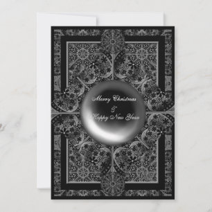 Carte Noël noir dentelle en céramique