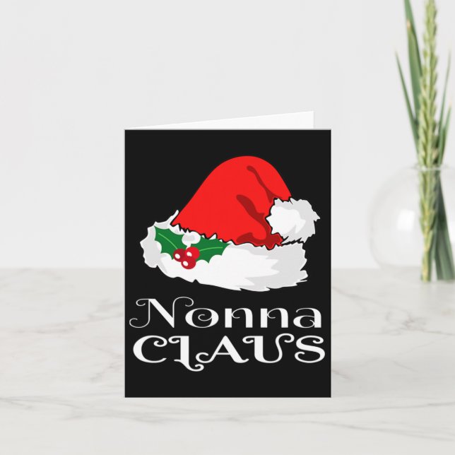Carte Noël Nonna Claus Correspondant Pyjama Santa Hat X- (Devant)