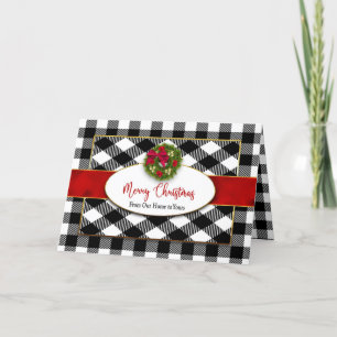 Carte Noël Notre maison à votre cheminée noire