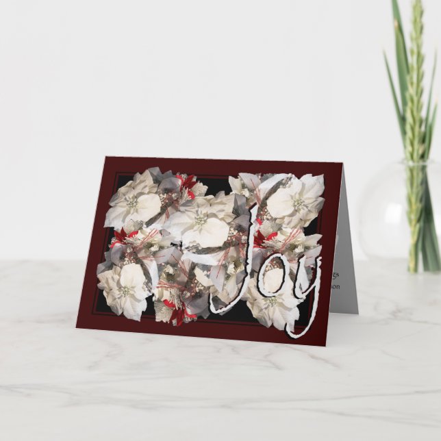 Carte, Noël, Nouvel An - Carte Poinsettia (Devant)