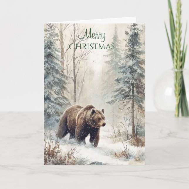 Carte Noël ours des forêts  (Devant)