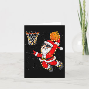 Carte Noël Père Noël Dunking Un Bysketbyll Noël Fo