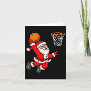 Carte Noël Père Noël Dunking Un Fun De Basket-ball Xma