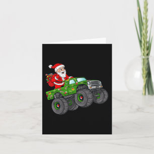 Carte Noël Père Noël équitation dans Monster Truck Boys
