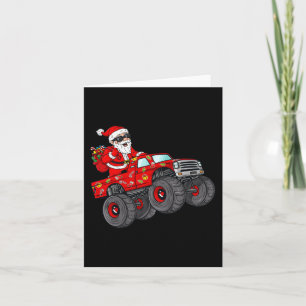 Carte Noël Père Noël équitation Monster Camion Garçons K