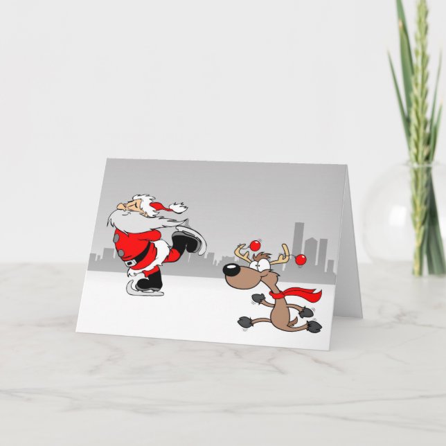 Carte Noël Père Noël & Renne (Devant)