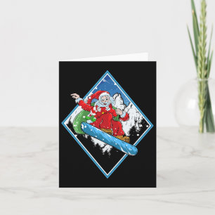 Carte Noël Père Noël Snowboard