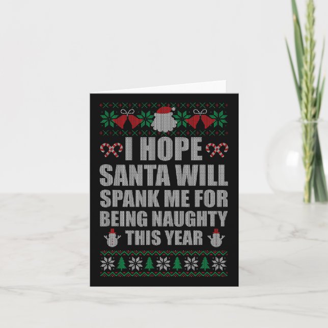 Carte Noël Père Noël Spank Naughty Ugly Christmas Sweat (Devant)