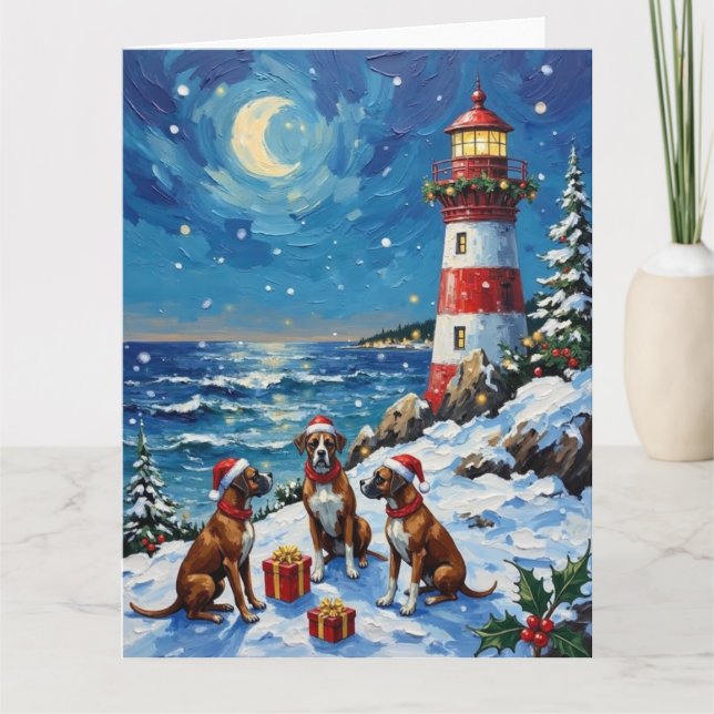Carte Noël Phare Boxer Vacances (Devant)