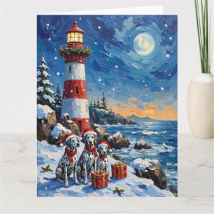 Carte Noël Phare Dalmatien Vacances