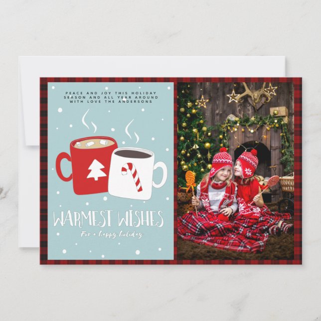 Carte Noël PHOTO Plaid de Buffalo Art populaire moderne  (Devant)