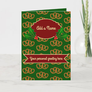 Carte Noël Pretzel Motif avec saint : ajouter son propre