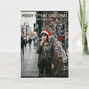 Carte Noël Punk Rock Émeute Férié