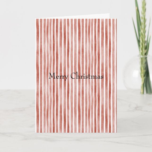 Carte Noël Rayures Rouges Blanches (Devant)
