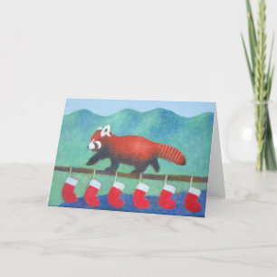 Carte Noël Red Panda