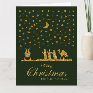 Carte Noël religieux, Naissance de Jésus, Trois Roi