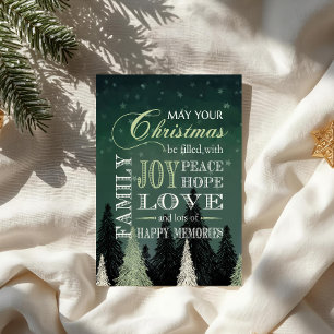 Carte Noël rempli de joie Paix Espoir Amour Famille