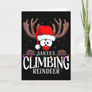 Carte Noël Renne grimpeur du Père Noël Correspondance X-
