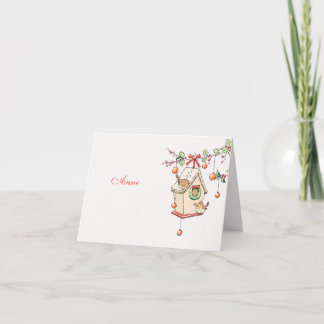 Carte Noël rouge gorge décoration de table