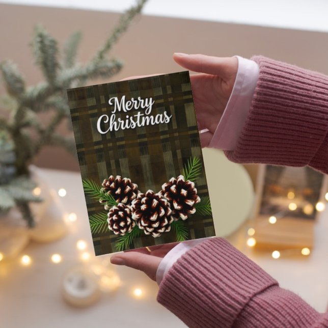 Carte Noël rustique avec Pinecones (Créateur téléchargé)