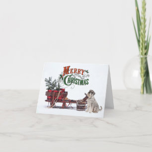 Carte Noël Rustique Schnauzer