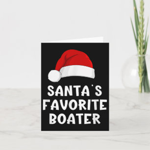 Carte Noël Santas Bateau favori Bateau de Pyjama amusant
