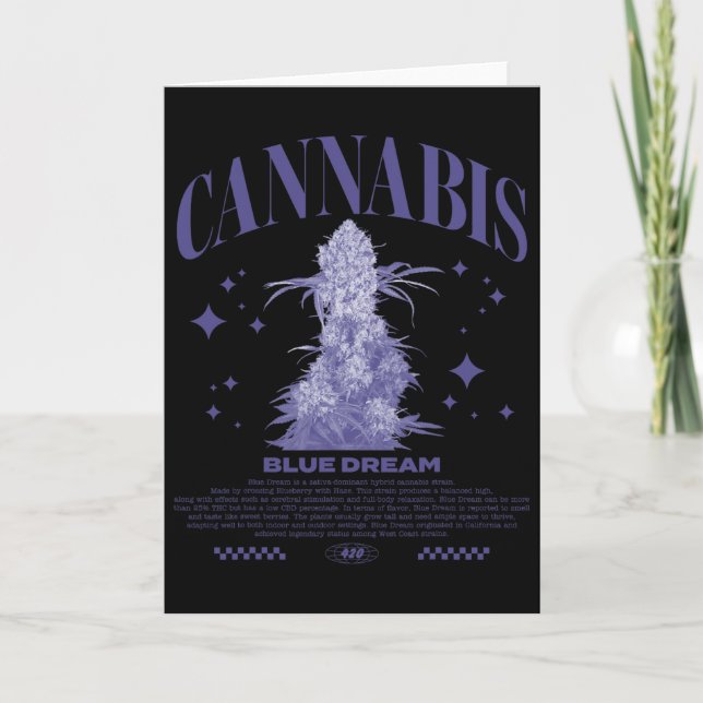 Carte Noël Sativa Hybride Souche Blue Dream  (Devant)