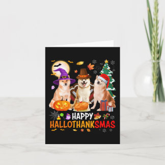 Carte Noël Shiba Inu Père Noël Halloween Happy Hallotha
