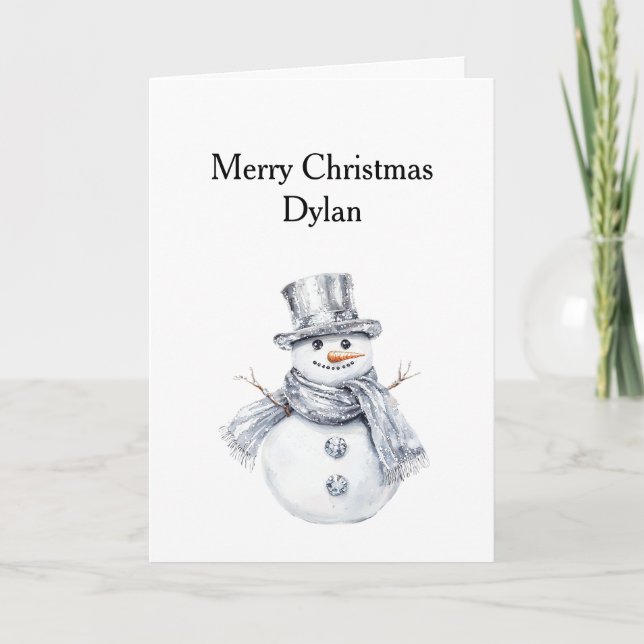 Carte Noël Silver Snowman (Devant)