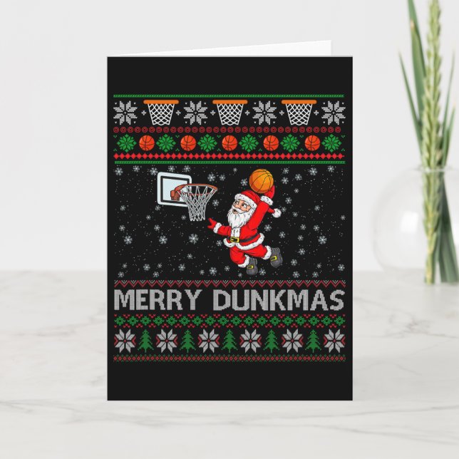 Carte Noël Sketll Humour Blague Joyeux Dunkmas  (Devant)