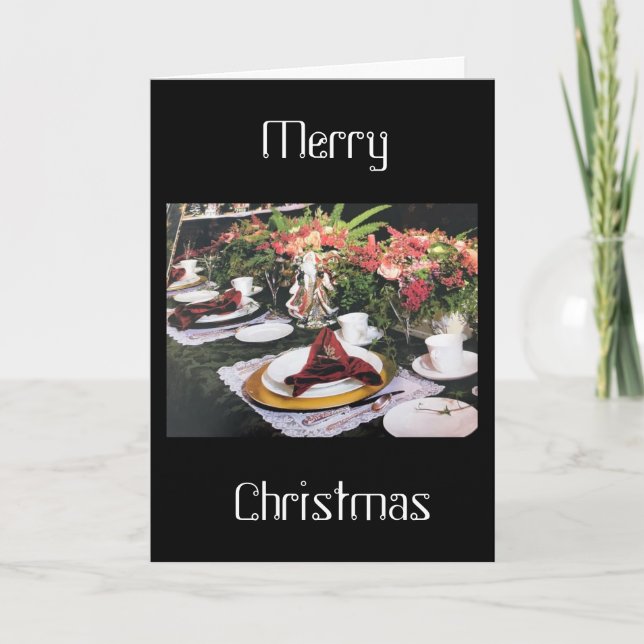 CARTE NOËL SOUHAITE À LA FAMILLE, AMIS ET BONHEUR (Devant)