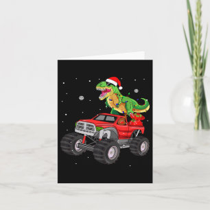 Carte Noël T Rex Dinosaur Camion Monster Père Noël Pajam