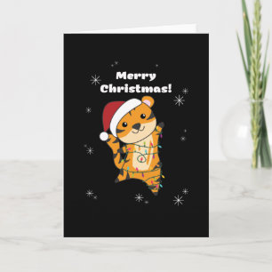 Carte Noël Tigre Neige Animaux d'Hiver Tigre
