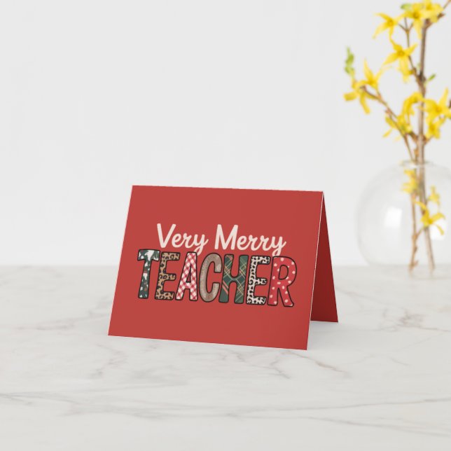 Carte Noël Très Joyeux Professeur Léopard Arbre (Fleur jaune)
