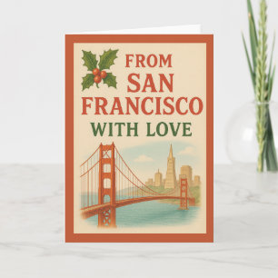 Carte Noël vintage "De San Francisco Avec Amour"