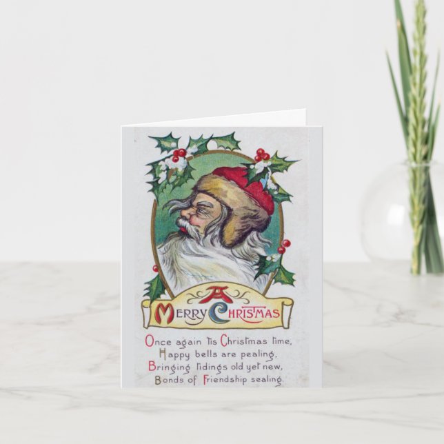 Carte Noël vintage Gnome (Devant)