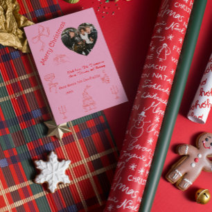 Carte Noël Whimsical manuscrit