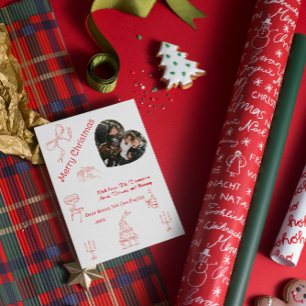 Carte Noël Whimsical manuscrit
