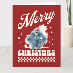 Carte Noël Yéti drôle humour des Fêtes