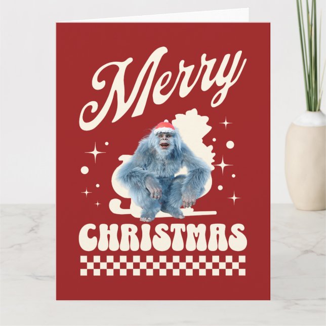 Carte Noël Yéti drôle humour des Fêtes (Devant)