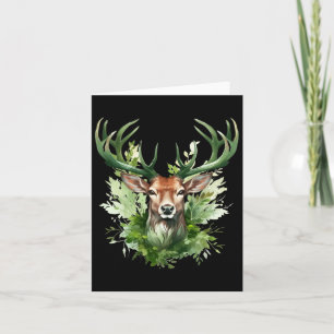 Carte Nœud Celtique Cerf Élan Irlandais Vert St. Patrick