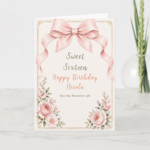 Carte Nœud Coquette Floral Sweet Seize