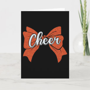 Carte Nœud de cheer orange Coquette Sport Cheerleader Ch